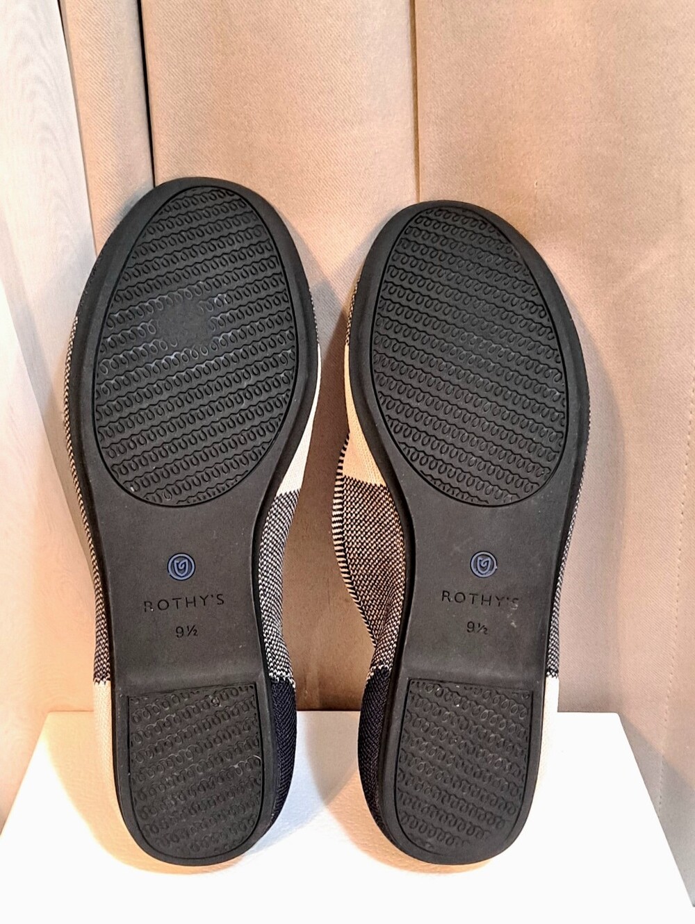 Rothy's Black/White Buffalo Plaid Flats - Picture 4 of 5